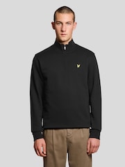 ブラック - Lyle & Scott ループバック クォータージップ トレーナー - 画像 1 / 5