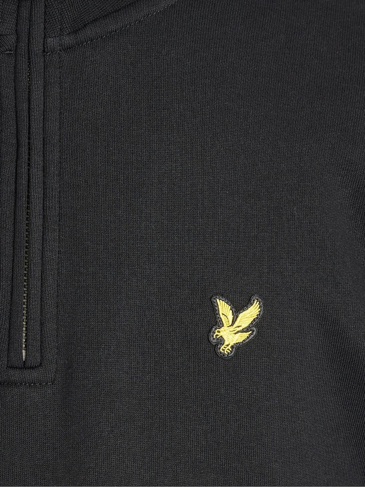Lyle & Scott Black Loopback Quarter Zip Sweatshirt - Image 6 of 6
