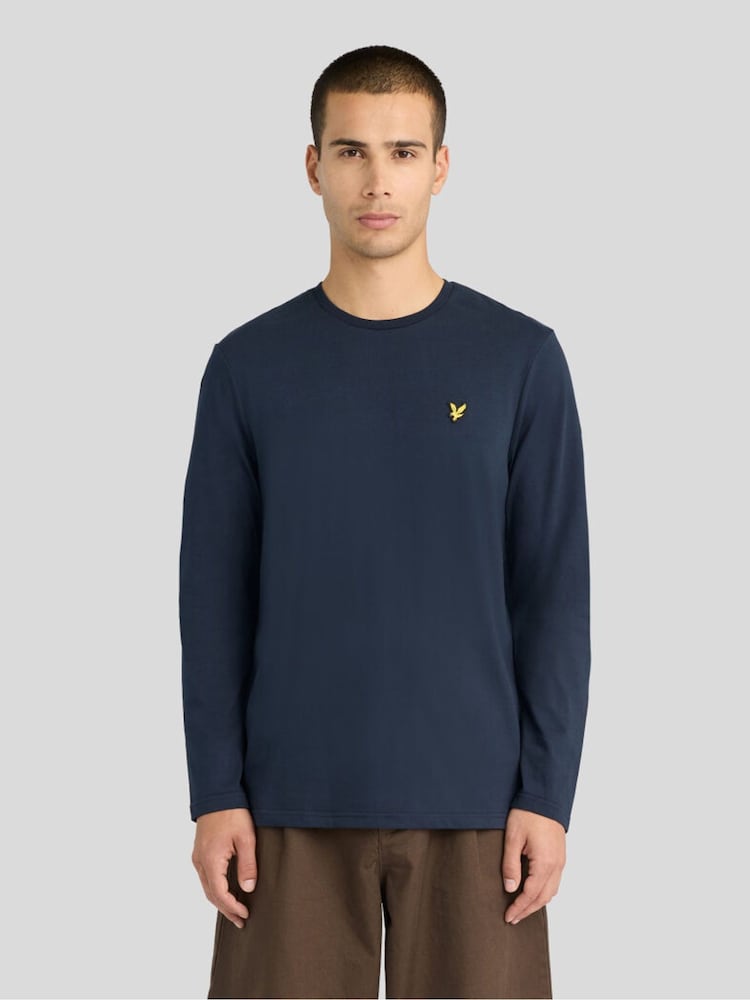 Lyle & Scott Blue Boxy Fit Long Sleeve T-Shirt - Image 1 of 6 Lyle & Scott Blue Boxy Fit Long Sleeve T-Shirt - Image 1 of 6