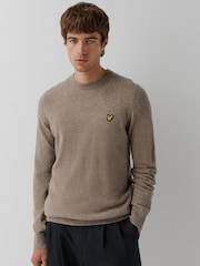 Lyle & Scott Green Lambswool Blend Crew Neck Jumper - Image 1 of 4