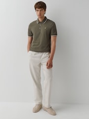 Lyle & Scott White Tipped Short Sleeve Polo Shirt - Image 2 of 5