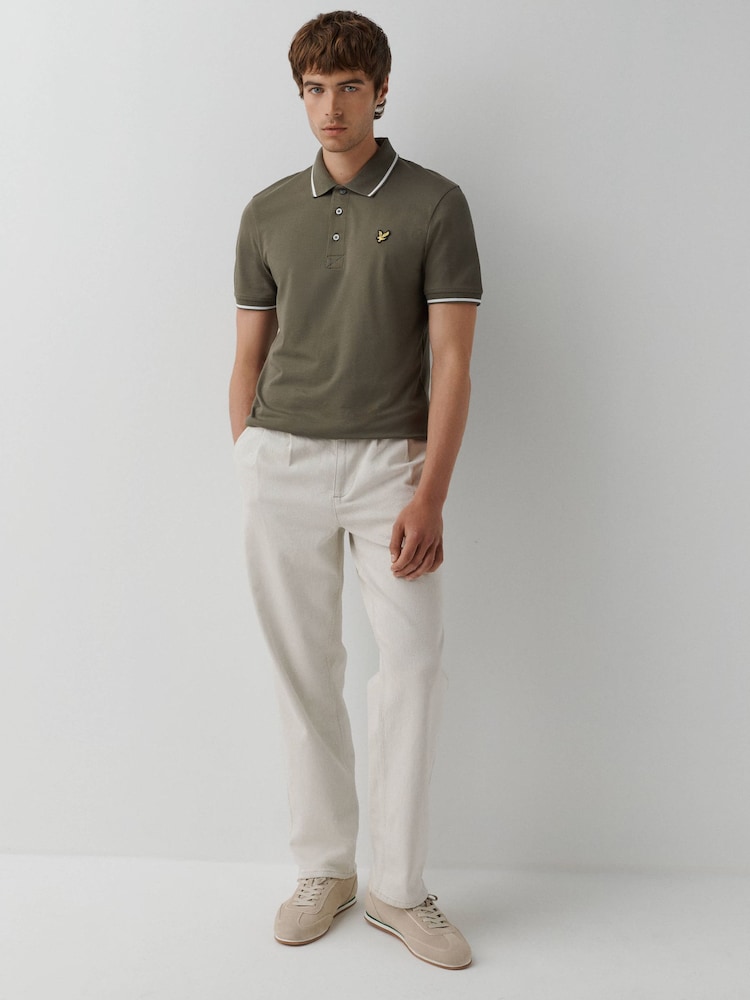 Lyle & Scott White Tipped Short Sleeve Polo Shirt - Image 2 of 5 Lyle & Scott White Tipped Short Sleeve Polo Shirt - Image 2 of 5