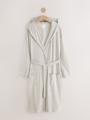 Light Grey Stripe Cosy Lightweight Dressing Gown - Image 1 of 3