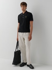 Lyle & Scott Black Tipped Short Sleeve Polo Shirt - Image 2 of 3