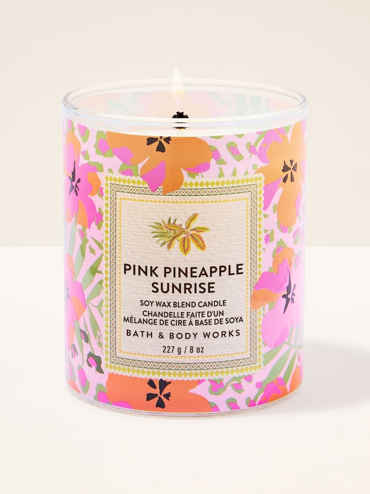 Bath & Body Works Pink Pineapple Sunrise Single Wick Candle 227g - Image 1 of 3 Bath & Body Works Pink Pineapple Sunrise Single Wick Candle 227g - Image 1 of 3
