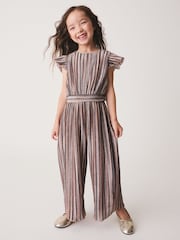 Metalic Plisse Occasion Tie waist Jumpsuit (3-16yrs) - Image 1 of 8
