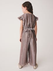 Metalic Plisse Occasion Tie waist Jumpsuit (3-16yrs) - Image 2 of 8
