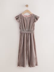 Metalic Plisse Occasion Tie waist Jumpsuit (3-16yrs) - Image 5 of 8