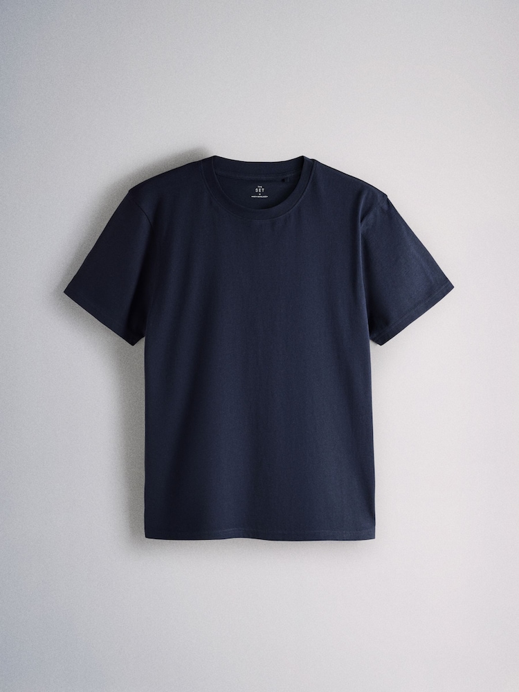 The Set 4 Pack Lightweight Short Sleeve T-Shirts Green/Grey - Image 2 of 7