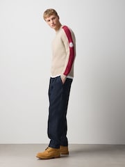 Neutral Ski Overarm Stripe Knitted Crew Neck Jumper - Image 2 of 4
