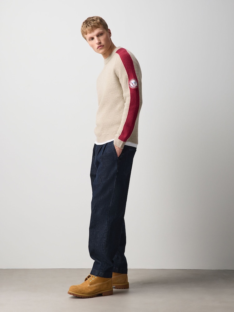 Neutral Ski Overarm Stripe Knitted Crew Neck Jumper - Image 2 of 4