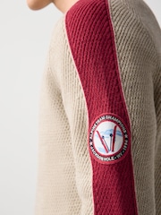 Neutral Ski Overarm Stripe Knitted Crew Neck Jumper - Image 4 of 4