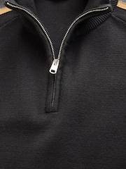 Black Overarm Stripe Quarter Zip Jumper - Image 7 of 8