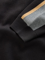 Black Overarm Stripe Quarter Zip Jumper - Image 8 of 8