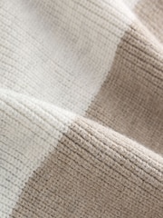 Ecru Stripe Ribbed Knitted Rugby Polo Shirt - Image 8 of 8
