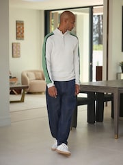Gris à manches rayées - Pull à col zippé - Image 2 de 5