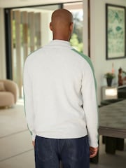 Gris à manches rayées - Pull à col zippé - Image 4 de 5