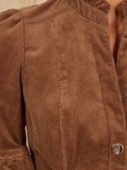 Love & Roses Cinnamon Brown Cord Shift Mini Dress - Image 5 of 5