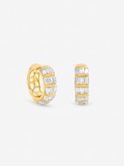Jon Richard Gold Tone Crystal Baguette Hoop Earrings - Image 1 of 3