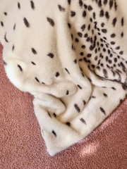 Poodle & Blonde Cream Tottenham Dalmation Spot Faux Fur Throw - Image 3 of 7