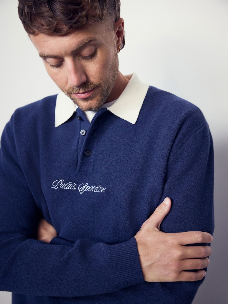 Dark Blue Graphic - N. Premium Ultrasoft pametna pletena polo majica sa vunom - Slika 5 od 5 Dark Blue Graphic - N. Premium Ultrasoft pametna pletena polo majica sa vunom - Slika 5 od 5