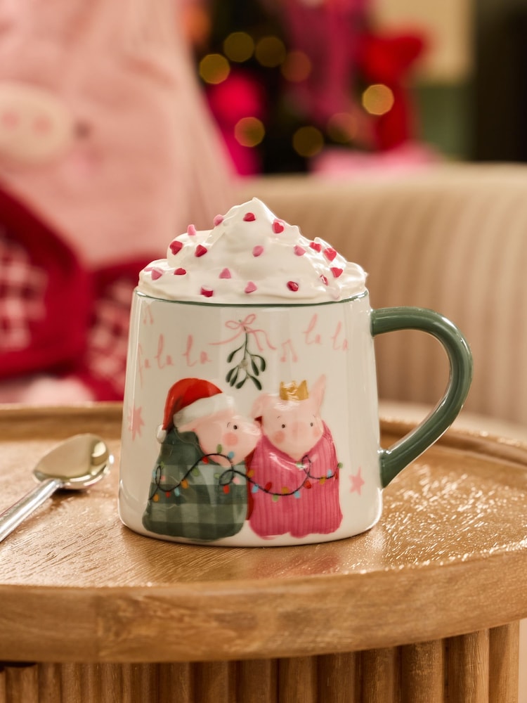 Natural Pigs in Blankets Mistletoe Mug - Image 1 of 3 Natural Pigs in Blankets Mistletoe Mug - Image 1 of 3