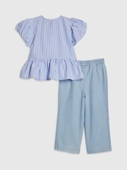 River Island Blue Seersucker Top & Jeans Set - Image 2 of 5