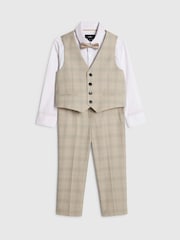 River Island 4 Piece Tailored Waistcoat Shirt Bow Tie & Suit Trouser Set - Image 5 de 5