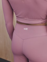 Mauve rose - Self. Leggings large taille haute - Image 3 de 4