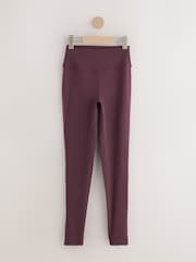 self. Burdundy Red Performance Tipped Leggings - Image 5 of 7