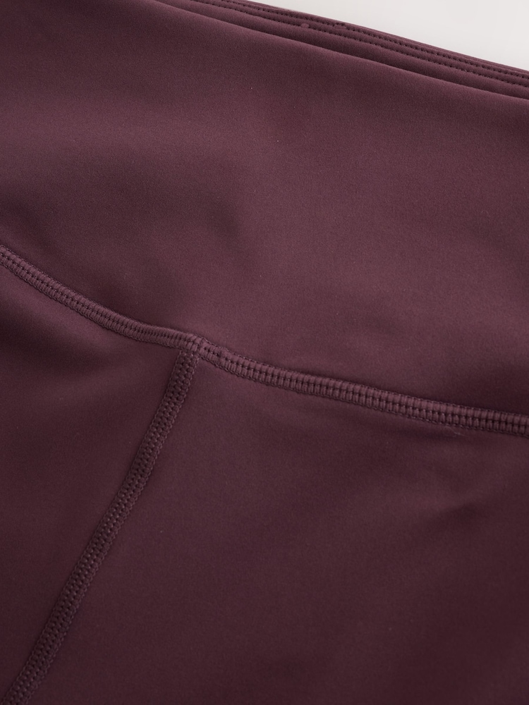 self. Burdundy Red Performance Tipped Leggings - Image 7 of 7 self. Burdundy Red Performance Tipped Leggings - Image 7 of 7