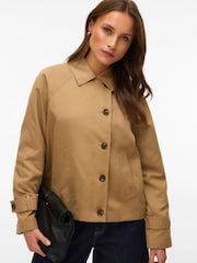 VERO MODA Brown Short Trench Jacket - Image 4 of 5