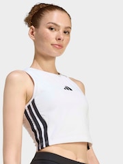 adidas White Essentials 3-Stripes Padded Tank - Image 4 of 6
