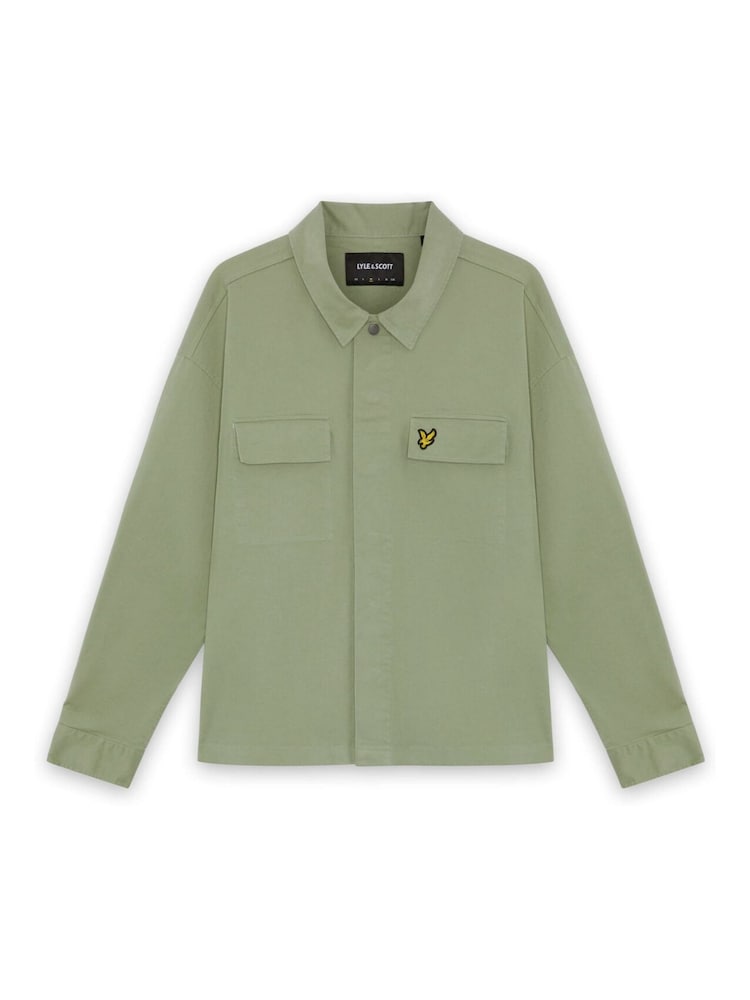 Lyle & Scott Green Washed Overshirt - Image 6 of 6