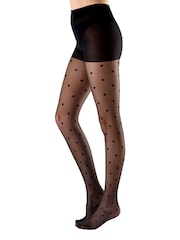 Pretty Polly Black Pretty Polly Black Spot Mesh Tights & Premium Opaques 40D - Image 3 of 8