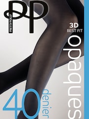 Pretty Polly Black Pretty Polly Black Spot Mesh Tights & Premium Opaques 40D - Image 4 of 8
