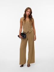VERO MODA Brown Sleeveless Tailored Waistcoat - Image 3 of 4