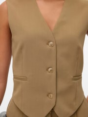 VERO MODA Brown Sleeveless Tailored Waistcoat - Image 4 of 4
