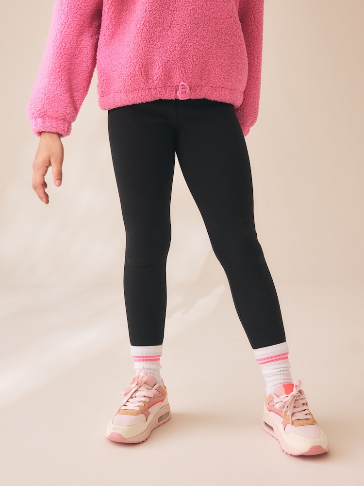 Noir - Leggings confortables doublés en polaire (3-16ans) - Image 1 sur 4