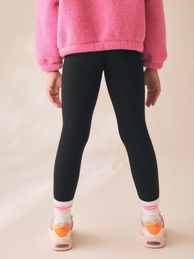 Noir - Leggings confortables doublés en polaire (3-16ans) - Image 2 sur 4