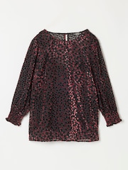 FatFace Shelby Black Devore Blouse - Image 6 of 7