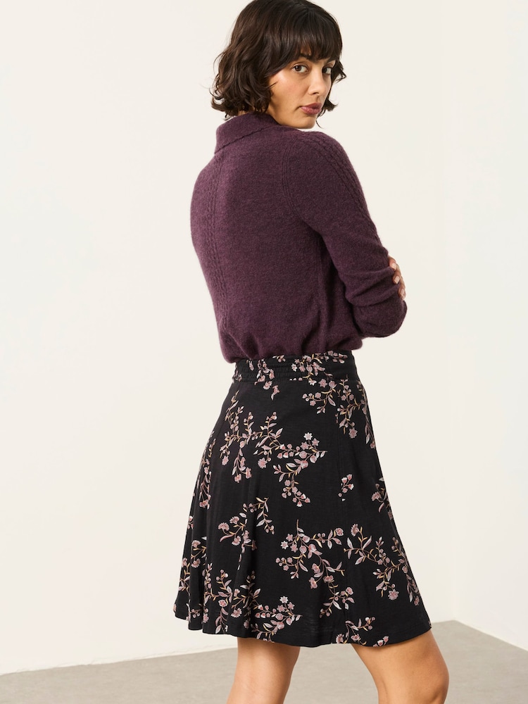 FatFace Selena Black Vintage Floral Skirt - Image 2 of 5