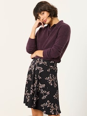 FatFace Selena Black Vintage Floral Skirt - Image 4 of 5