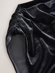 Black Sleeveless Floral Asymmetric Drape Top - Image 7 of 7