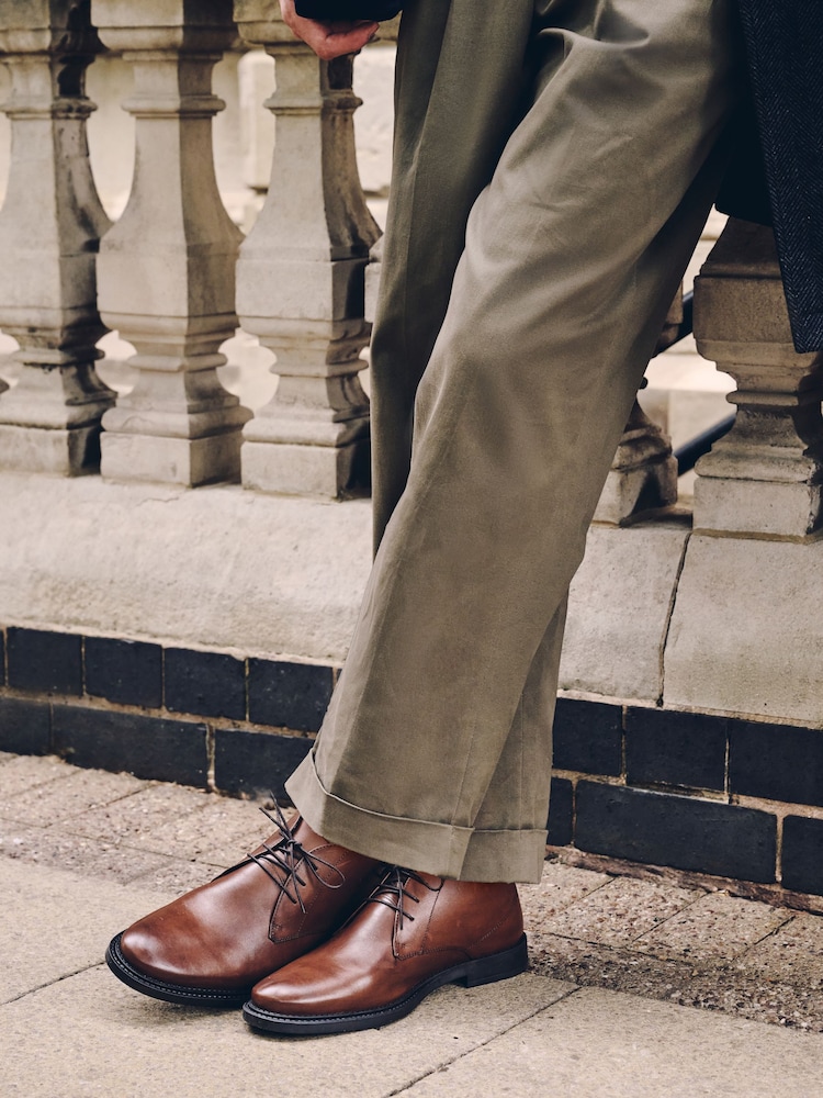 Brown Smart Leather Chukka Boots - Image 2 of 3 Brown Smart Leather Chukka Boots - Image 2 of 3
