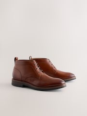 Tan Brown Leather Chukka Boots - Image 3 of 7