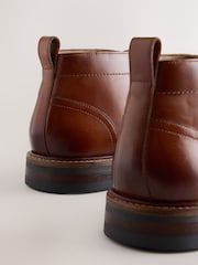 Tan Brown Leather Chukka Boots - Image 6 of 7