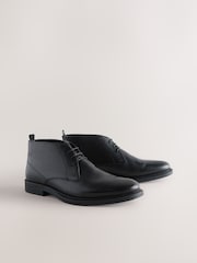 Black Smart Leather Chukka Boots - Image 4 of 8