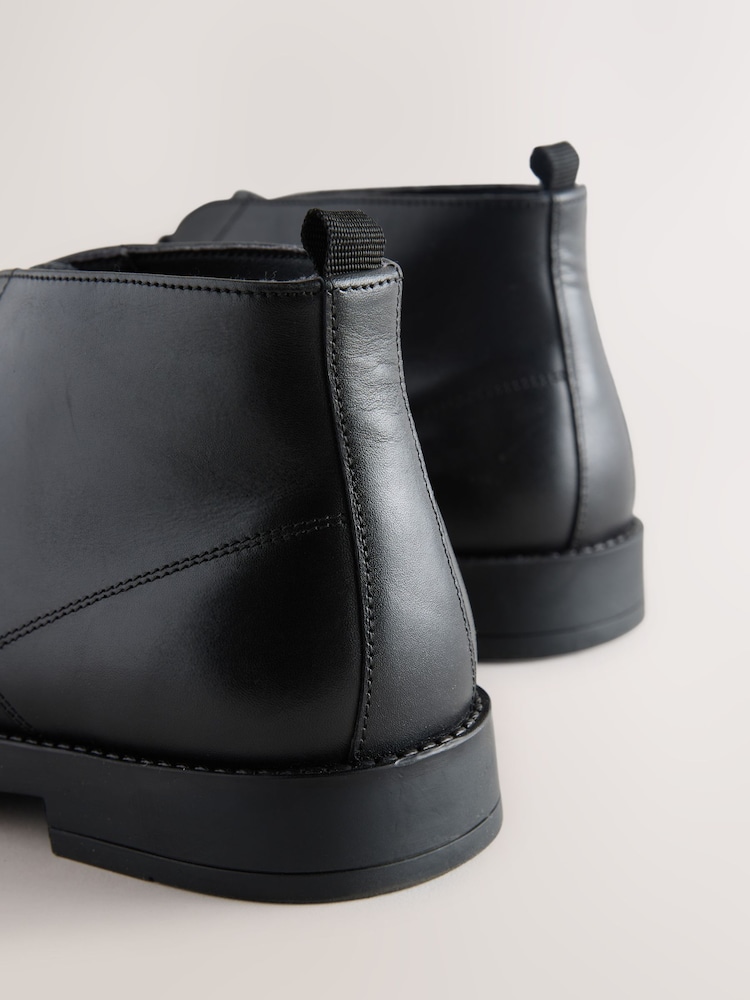 Black Smart Leather Chukka Boots - Image 8 of 8 Black Smart Leather Chukka Boots - Image 8 of 8