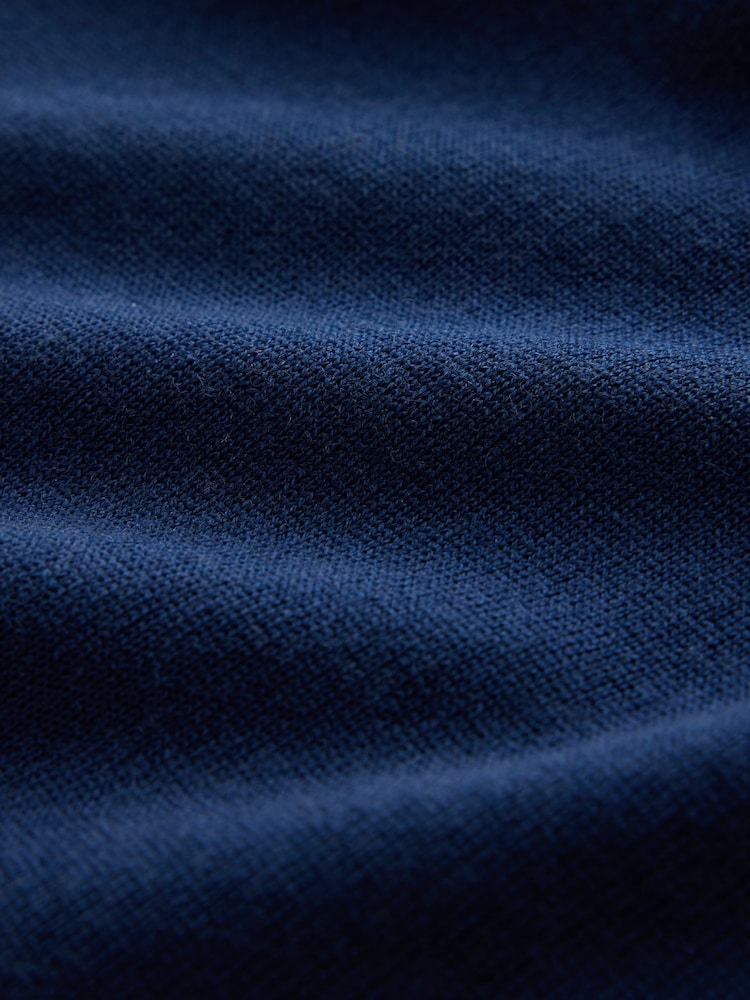 Navy Blue Merino Wool Crew Neck Jumper - Image 9 of 9 Navy Blue Merino Wool Crew Neck Jumper - Image 9 of 9
